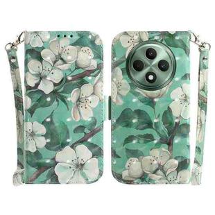 For OPPO Reno12 F 5G 3D Colored Horizontal Flip Leather Phone Case(Watercolor Flower)