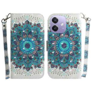 For OPPO A5x 5G / A3 4G / 5G / A3x 4G / 5G 3D Colored Horizontal Flip Leather Phone Case(Peacock Wreath)