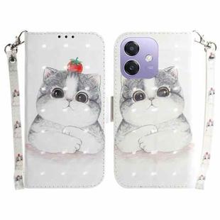 For OPPO A5x 5G / A3 4G / 5G / A3x 4G / 5G 3D Colored Horizontal Flip Leather Phone Case(Cute Cat)