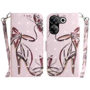 For Tecno Camon 20 Pro 4G / 20 3D Colored Horizontal Flip Leather Phone Case(Butterfly High-heeled)