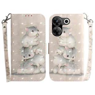 For Tecno Camon 20 Pro 4G / 20 3D Colored Horizontal Flip Leather Phone Case(Squirrels)