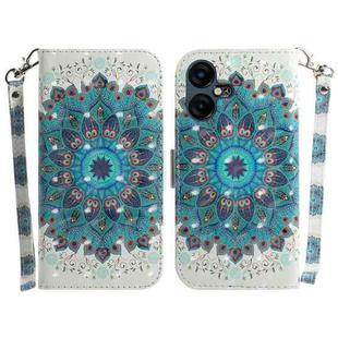 For Tecno Pova Neo 3 3D Colored Horizontal Flip Leather Phone Case(Peacock Wreath)