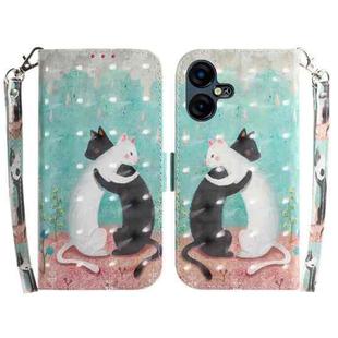 For Tecno Pova Neo 3 3D Colored Horizontal Flip Leather Phone Case(Black White Cat)