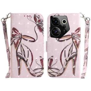 For Tecno Camon 20 Premier 5G 3D Colored Horizontal Flip Leather Phone Case(Butterfly High-heeled)