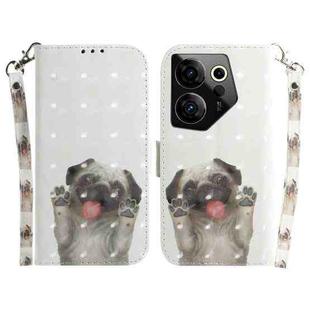 For Tecno Camon 20 Premier 5G 3D Colored Horizontal Flip Leather Phone Case(Pug)