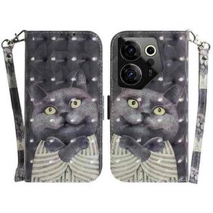 For Tecno Camon 20 Premier 5G 3D Colored Horizontal Flip Leather Phone Case(Hug Cat)