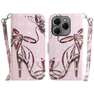 For Tecno Spark 20 Pro 3D Colored Horizontal Flip Leather Phone Case(Butterfly High-heeled)
