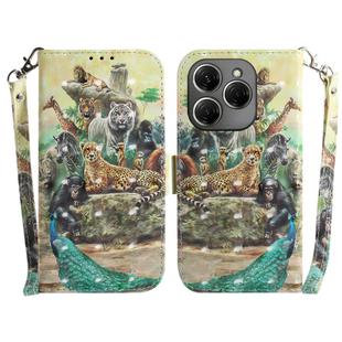 For Tecno Spark 20 Pro 3D Colored Horizontal Flip Leather Phone Case(Zoo)