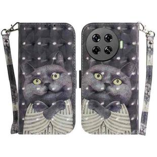 For Tecno Spark 20 Pro+ 4G 3D Colored Horizontal Flip Leather Phone Case(Hug Cat)