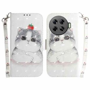 For Tecno Spark 20 Pro+ 4G 3D Colored Horizontal Flip Leather Phone Case(Cute Cat)