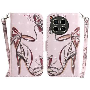 For Tecno Camon 30 5G /  30 4G CL6 CL7 3D Colored Horizontal Flip Leather Phone Case(Butterfly High-heeled)
