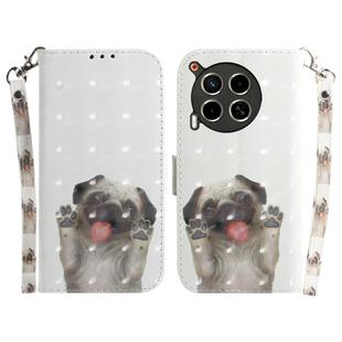 For Tecno Camon 30 5G /  30 4G CL6 CL7 3D Colored Horizontal Flip Leather Phone Case(Pug)