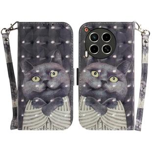 For Tecno Camon 30 5G /  30 4G CL6 CL7 3D Colored Horizontal Flip Leather Phone Case(Hug Cat)