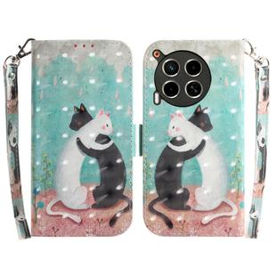 For Tecno Camon 30 5G /  30 4G CL6 CL7 3D Colored Horizontal Flip Leather Phone Case(Black White Cat)
