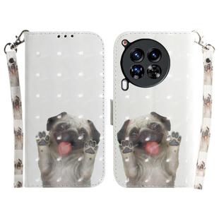 For Tecno Camon 30 Premier 5G 3D Colored Horizontal Flip Leather Phone Case(Pug)