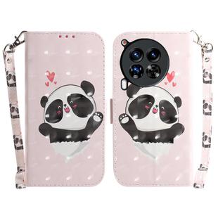 For Tecno Camon 30 Premier 5G 3D Colored Horizontal Flip Leather Phone Case(Heart Panda)