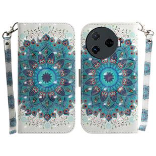 For Tecno Camon 30 Pro CL8 3D Colored Horizontal Flip Leather Phone Case(Peacock Wreath)