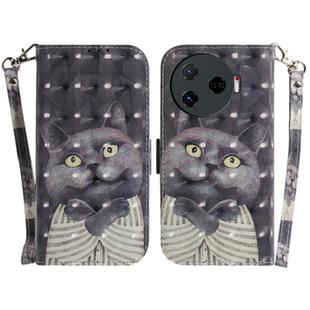 For Tecno Camon 30 Pro CL8 3D Colored Horizontal Flip Leather Phone Case(Hug Cat)