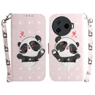 For Tecno Camon 30 Pro CL8 3D Colored Horizontal Flip Leather Phone Case(Heart Panda)