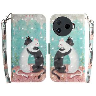 For Tecno Camon 30 Pro CL8 3D Colored Horizontal Flip Leather Phone Case(Black White Cat)