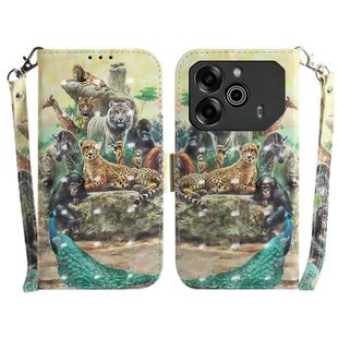 For Tecno Pova 6 / Pova 6 Pro 3D Colored Horizontal Flip Leather Phone Case(Zoo)