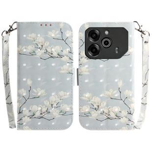 For Tecno Pova 6 / Pova 6 Pro 3D Colored Horizontal Flip Leather Phone Case(Magnolia)