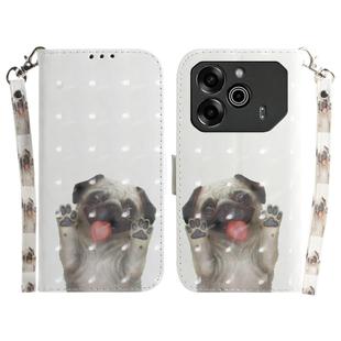 For Tecno Pova 6 / Pova 6 Pro 3D Colored Horizontal Flip Leather Phone Case(Pug)