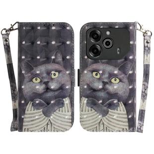 For Tecno Pova 6 / Pova 6 Pro 3D Colored Horizontal Flip Leather Phone Case(Hug Cat)