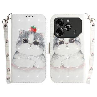 For Tecno Pova 6 / Pova 6 Pro 3D Colored Horizontal Flip Leather Phone Case(Cute Cat)