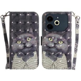 For Tecno Pova 6 Neo 3D Colored Horizontal Flip Leather Phone Case(Hug Cat)