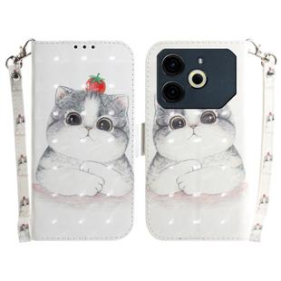 For Tecno Pova 6 Neo 3D Colored Horizontal Flip Leather Phone Case(Cute Cat)