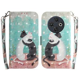 For Tecno Spark 30C 3D Colored Horizontal Flip Leather Phone Case(Black White Cat)
