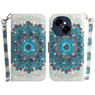 For Tecno Spark Go 1 / Pop 9 Pro 3D Colored Horizontal Flip Leather Phone Case(Peacock Wreath)
