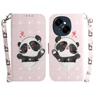 For Tecno Spark Go 1 / Pop 9 Pro 3D Colored Horizontal Flip Leather Phone Case(Heart Panda)