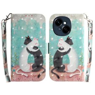 For Tecno Spark Go 1 / Pop 9 Pro 3D Colored Horizontal Flip Leather Phone Case(Black White Cat)