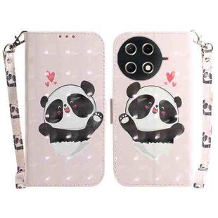 For Tecno Camon 30S / Camon 30S Pro 3D Colored Horizontal Flip Leather Phone Case(Heart Panda)