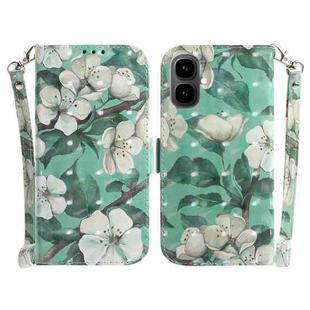 For Tecno Pop 10 / Spark Go 2 4G 3D Colored Horizontal Flip Leather Phone Case(Watercolor Flower)