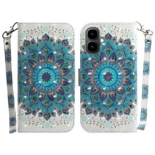 For Tecno Pop 10 / Spark Go 2 4G 3D Colored Horizontal Flip Leather Phone Case(Peacock Wreath)