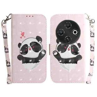 For Tecno Pop 9 5G / Spark 30C 5G 3D Colored Horizontal Flip Leather Phone Case(Heart Panda)