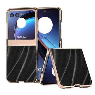 For Motorola Razr 40 Ultra Nano Electroplating Galactic Pattern Protective Phone Case(Black)