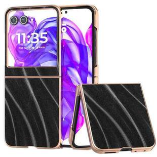 For Motorola Razr 50 Nano Electroplating Galactic Pattern Protective Phone Case(Black)