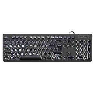MC-K315 104 Keys Large Characters Blacklit Wired Keyboard(Black)