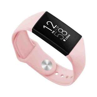 For Fitbit Charge 3 22mm Solid Color Silicone Watch Band A(Pink)