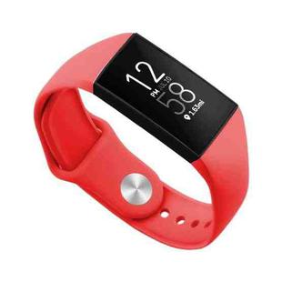 For Fitbit Charge 3 22mm Solid Color Silicone Watch Band A(Red)
