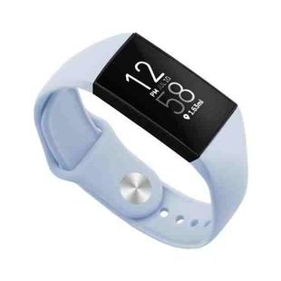 For Fitbit Charge 3 22mm Solid Color Silicone Watch Band A(Light Blue)