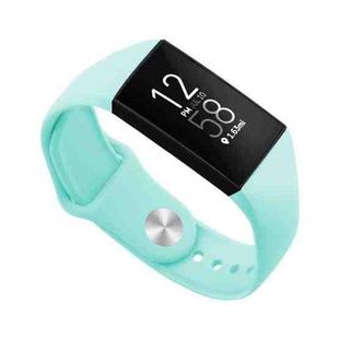 For Fitbit Charge 3 22mm Solid Color Silicone Watch Band A(Teal)