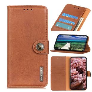 For Huawei nova 11 4G KHAZNEH Cowhide Texture Horizontal Flip Leather Phone Case(Brown)