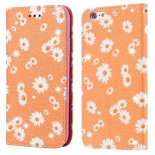 For iPhone 6 Plus Glittering Daisy Magnetic Horizontal Flip Leather Case with Holder & Card Slots & Photo Frame(Orange)