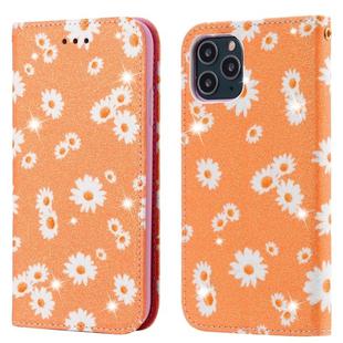 For iPhone 11 Pro Glittering Daisy Magnetic Horizontal Flip Leather Case with Holder & Card Slots & Photo Frame(Orange)