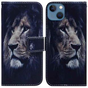 For iPhone 15 Plus Coloured Drawing Flip Leather Phone Case(Lion)